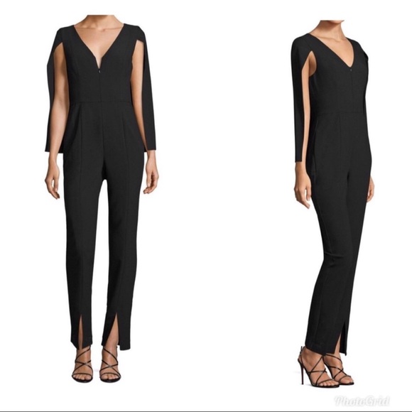 Black Halo Pants - Black Halo Carissa Cape Sleeveless Jumpsuit Black